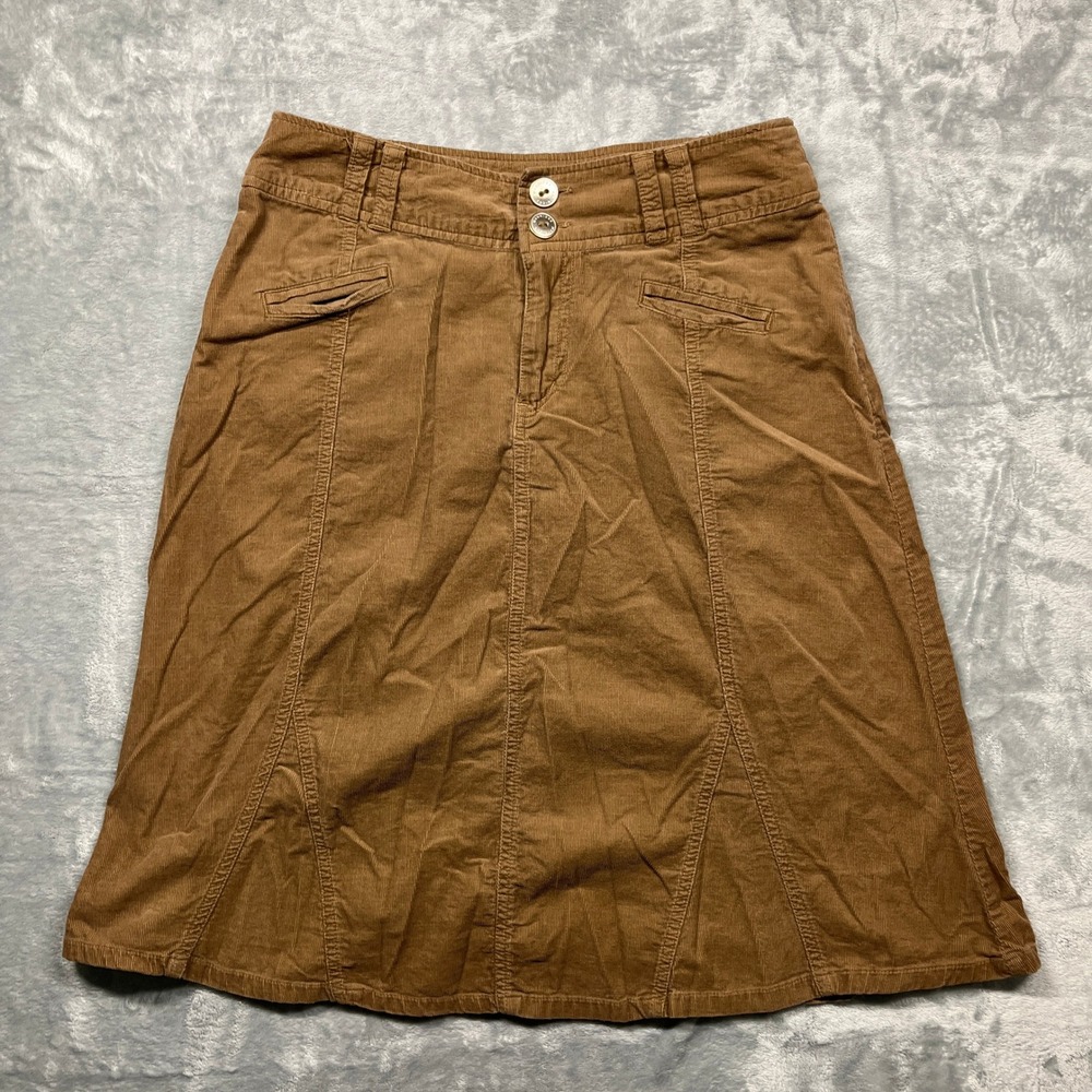 Maurices Corduroy Skirt Womens Brown A-Line Cotton Mini Boho Panel Y2K 9/10